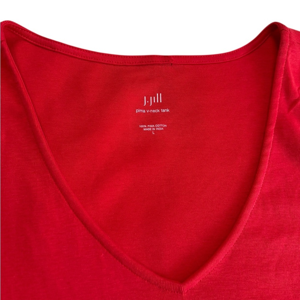 J. Jill Pima V-neck Geranium Tank Top Size L NWT - Picture 14 of 17